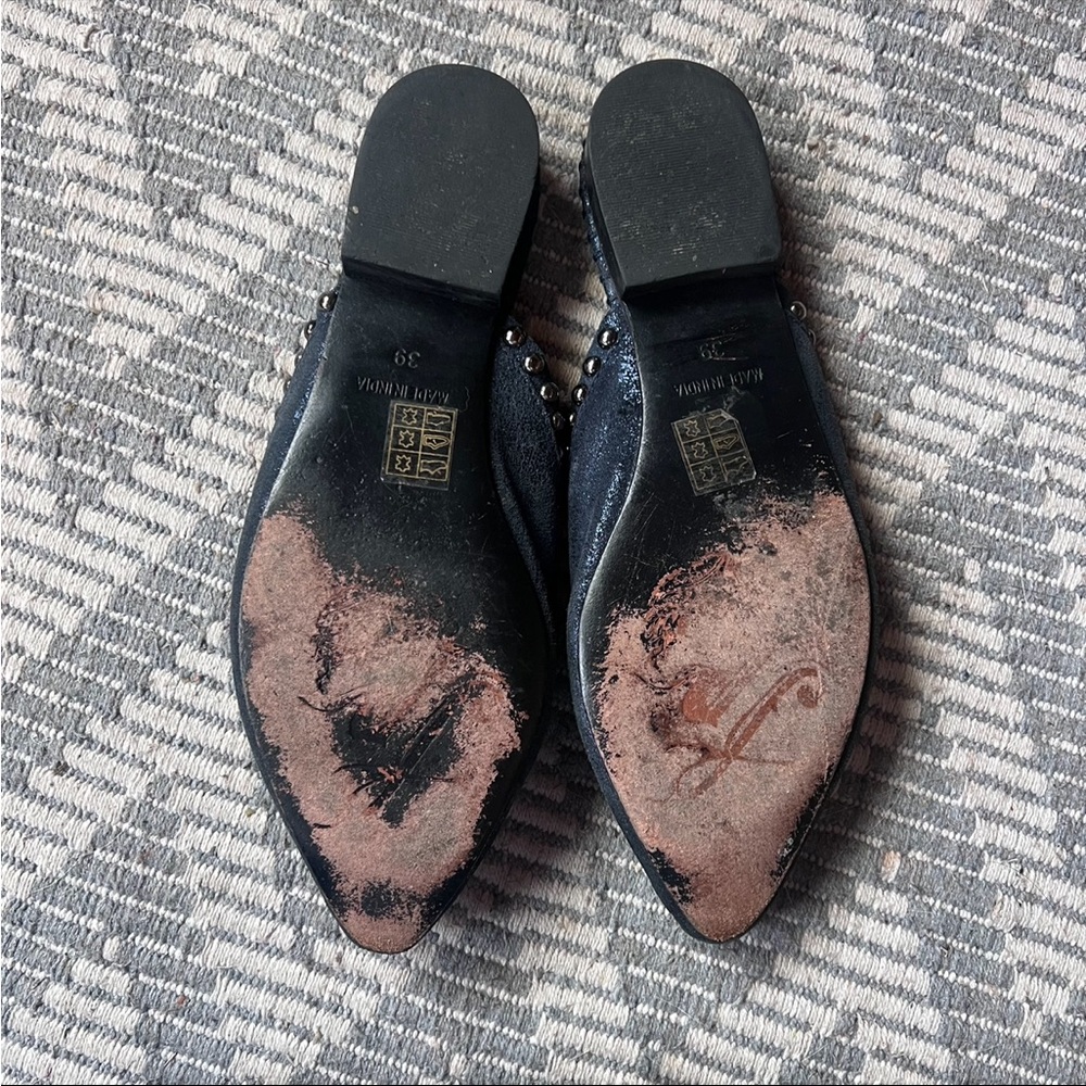 Free People Blue Studded Suede Mule Flats Women’s Size 39 EU or 8.5 US - Picture 6 of 7